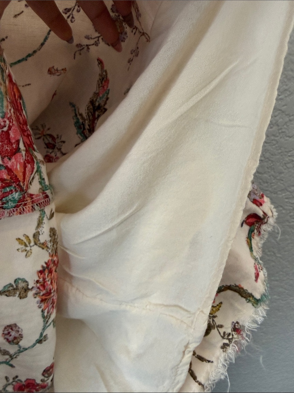 Pilcro Cream Midi Dress with Red Floral Print - Picture 6 of 10